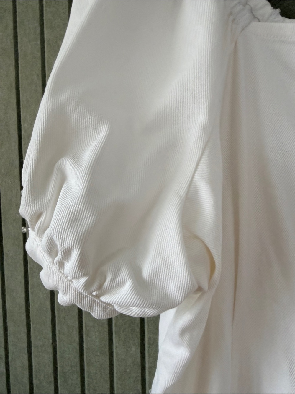 Who What Wear White Square Neck Button-Front Puff Sleeve Dress - Picture 5 of 5